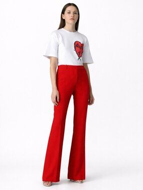 Alexander McQueen red straight leg mid waist pants Sz S / 42 made in Italy